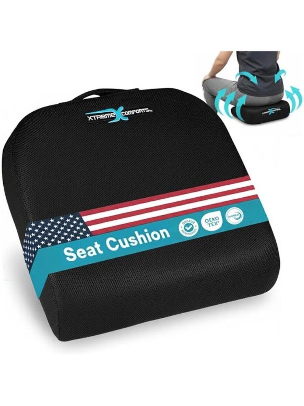 Memory Foam Seat Cushion Office Chair Car Wheelchair Ergonomic Posture Support